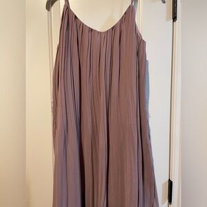 *NWT* Naked Zebra Sz Medium Flows Dusty Mauve Nude Rose Pleated Mini Dress